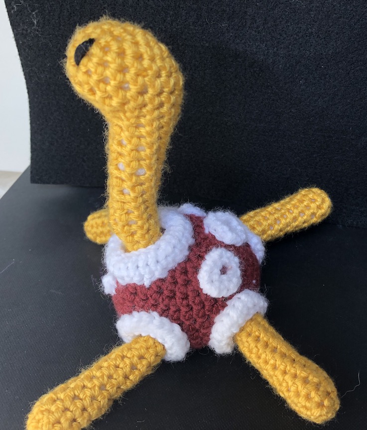 crocheted shuckle from the side