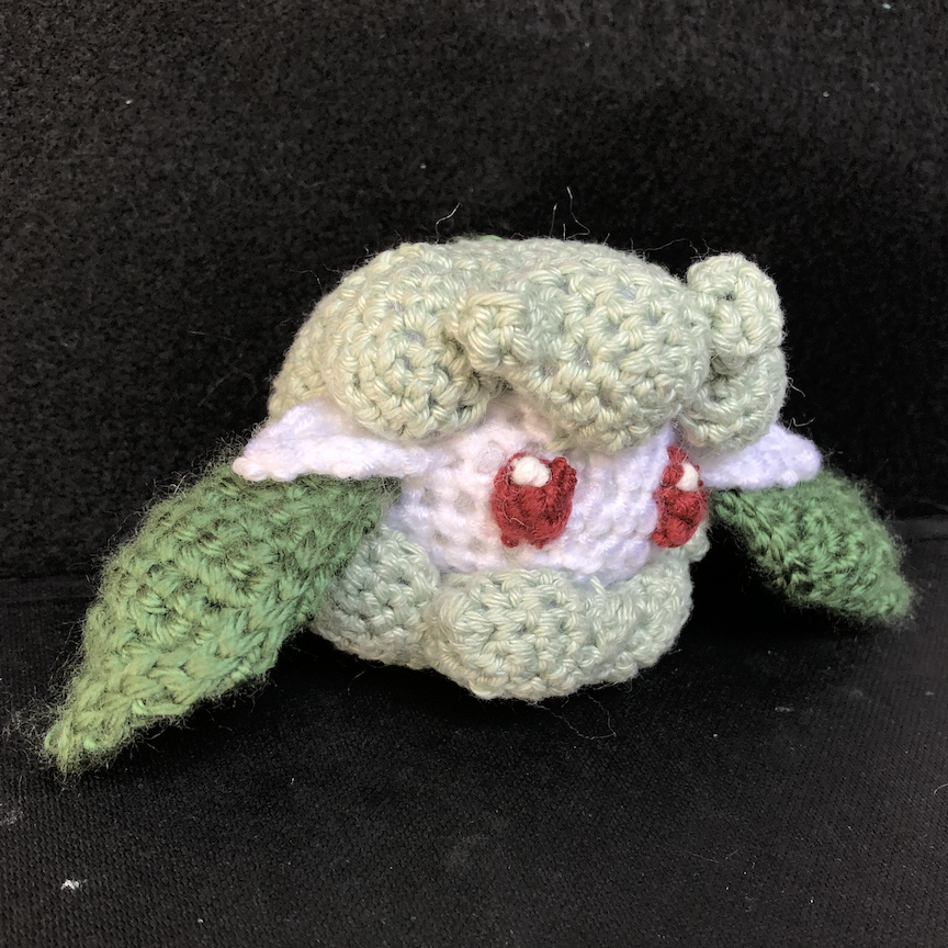 crocheted cottonee from the front