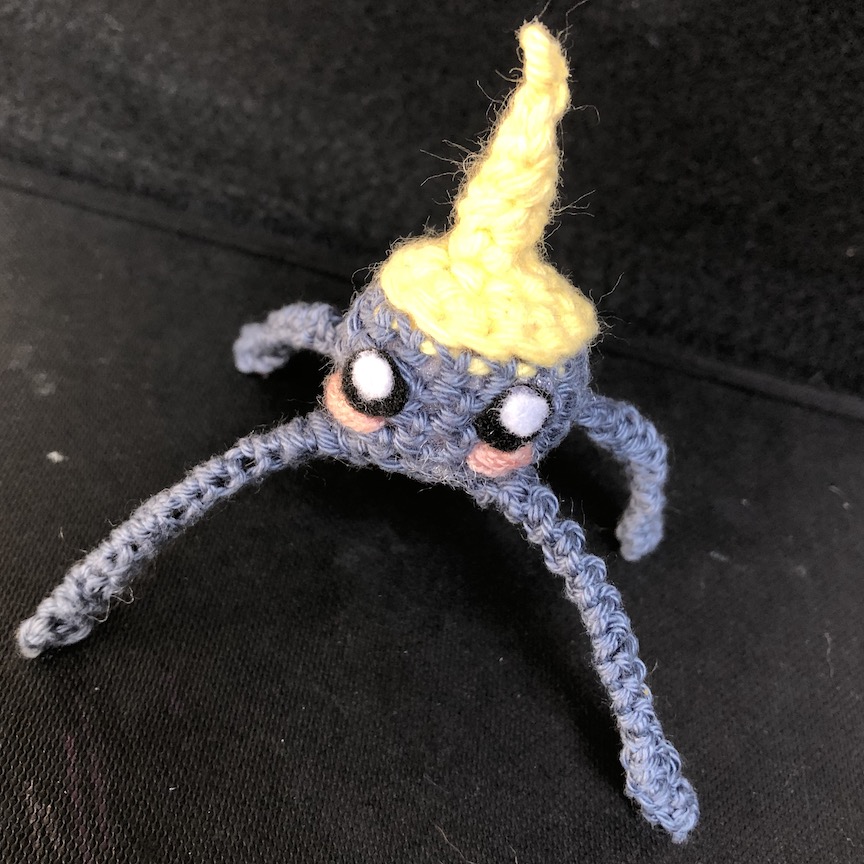 Crocheted surskit facing you