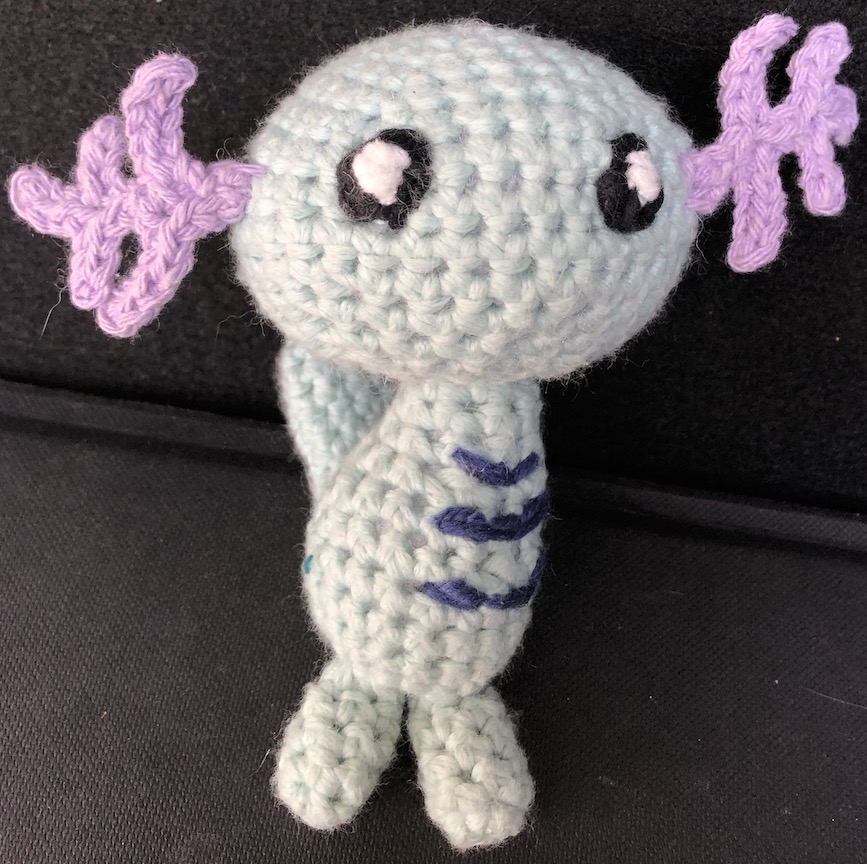 crocheted wooper stylized without a mouth