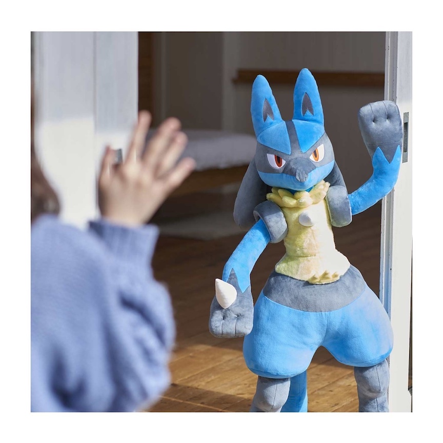 Big Lucario waving at you as you leave for the day